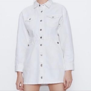 Zara | White Denim Dress size L